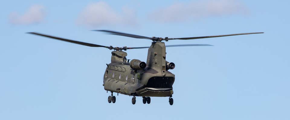 Chinook military helicopter